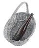 Geschenkkorb aus Weide, grau, mit Zopfrand, Einkaufskorb, Produktbild-Vorschau 4