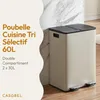 CASABEL Poubelle Tri Selectif 60L, 2x30L Acier INOX GRIS, Voir les images du produit 2