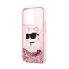 A pink glitter iPhone case with a cartoon cat head design. Produktbild-Vorschau