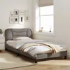 The Living Store Bettgestell mit LED Taupe 100x200 cm Stoff Produktbild-Vorschau 6