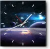 Wanduhr - Quadrat - Glasuhr - Kosmos Planet - 30x30cm - Produktbild-Vorschau 1