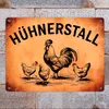 Hühnerstall Metallschild XL in 21x28 cm mit Hahn und Hennen Produktbild-Vorschau 2