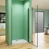 120x195cm Schwarz Falttür+drehtür Nischentür Dusche Produktbild-Vorschau 3