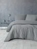 Bettwäsche 135x200 cm Baumwolle Set Renforce Grau Kariert Produktbild-Vorschau 4