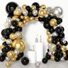 Guirlande de ballons noirs et dorés, kit pour arc, 153 Voir les images du produit 4