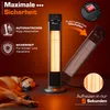 A product image showcasing a heater with safety features and quick heating capabilities, with a dog sleeping nearby. Náhled obrázku produktu