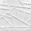 A close-up, top-down view of a white 3D wall panel with a geometric, abstract pattern of intersecting lines. Produktbild-Vorschau