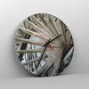 Wanduhr - Rund - Glasuhr - Blatt Palme Natur - 40x40cm - Produktbild-Vorschau 4