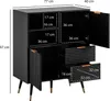 FineBuy Sideboard 77x97x40 cm Anrichte Schwarz mit Produktbild-Vorschau 3