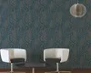 A living room setting with two chairs and a table, featuring patterned wallpaper. Náhľad obrázku produktu