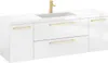 Rosen 140 cm Badezimmerschrank mit Waschbecken und Gold Produktbild-Vorschau 1