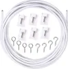 Vorhangdraht Weiß Set,  3 Meter Gardinendraht/4 Paar Haken Produktbild-Vorschau 1