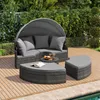 COSTWAY lettino da giardino a isola in polyrattan con Anteprima dell’immagine prodotto 2
