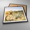 Gerahmtes Poster - Schwarzer Rahmen - Fahrrad Wiese Blumen Produktbild-Vorschau 3