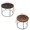 Tabouret à fleurs 2 pièces avec plateau foncé - Table Voir les images du produit 3