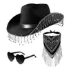 Teile/satz Glänzende Strass Quaste Cowgirl Cowboy Jazz Hut Produktbild-Vorschau 2