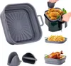 20cm Silikonform für Heißluftfritteuse, Faltbare Airfryer Produktbild-Vorschau 1