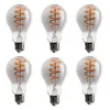 6 x LED Spiral Filament Leuchtmittel A60 Birne 5W E27 Produktbild-Vorschau 1