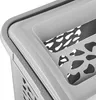 A close-up view of the lid and side of a grey laundry basket with a patterned opening. Anteprima dell’immagine prodotto