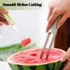 Wassermelonen Schneider,3-in-1-Obstschneider aus Edelstahl Produktbild-Vorschau 2