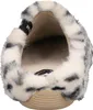 A top-down view of a fuzzy slipper with a leopard-like print. Produktbild-Vorschau