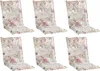 Six chair cushions with a butterfly and script pattern are arranged in two rows of three. Produktbild-Vorschau