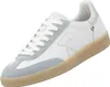 A single white and light gray sneaker with a tan sole. Voir les images du produit