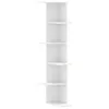 A white corner shelf unit with five shelves, shown against a white background. Anteprima dell’immagine prodotto