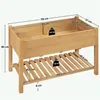 A wooden raised garden bed with dimensions and weight capacity indicated. Produktbild-Vorschau