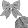Vánoční mašle s flitry 19,5x21cm stříbrná, vánoční dekorace Náhled obrázku produktu 2