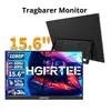 A portable monitor is shown with its specifications listed on the screen and a partial view of its stand. Produktbild-Vorschau