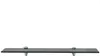 A black glass shelf with two silver mounting brackets, isolated on a white background. Náhled obrázku produktu