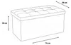 Atmosphera Pouf/Hocker - grau - MDF/ Samt - 76 x 38 x 38 cm Produktbild-Vorschau 6