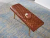 WOHNLING Sitzbank Echtleder / Massivholz Bank 115x53x38 cm Produktbild-Vorschau 7