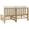 vidaXL 2-tlg. Garten-Lounge-Set mit Cremeweißen Kissen Produktbild-Vorschau 6
