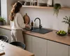 Granitspüle 76x44 cm mit Armatur Schwarz Gesprenkelt – Produktbild-Vorschau 8