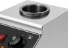 A close-up view of the control panel and top of a stainless steel sauce warmer. Náhled obrázku produktu