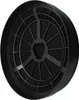 A close-up view of a round black carbon filter with a grid pattern on the front. Produktbild-Vorschau