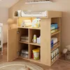 Comodino fasciatoio in legno al naturale con illuminazione Anteprima dell’immagine prodotto 1