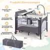 Reisebett mit Matratze, 5 in 1 Beistellbett Baby mit Rollen Produktbild-Vorschau 3