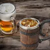 Handgefertigter Bierkrug aus Holzfässern, eimerförmiges Produktbild-Vorschau 4