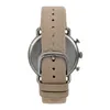 The back view of a watch with a beige leather strap and silver buckle. Náhled obrázku produktu