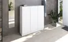 A white three-door cabinet is shown in a hallway or entryway setting. Produktbild-Vorschau
