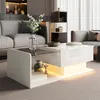MODFU Table Basse Moderne avec Plateau Verre et Rangement - Voir les images du produit 3