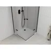 A modern bathroom corner with a black-framed glass shower enclosure and a white shower tray. Podgląd zdjęcia produktu