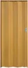A closed folding door with a wood-like texture and a silver handle. Produktbild-Vorschau