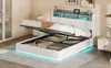 ProximaX Schlafbett 160x200 cm Weiß Samt mit LED-Lichtband, Produktbild-Vorschau 11