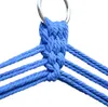 A close-up view of a blue rope knot securing multiple strands of rope to a silver ring. Anteprima dell’immagine prodotto