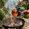 Relaxdays Anzündkamin Grill, mit Holzgriff & Hitzeschild, Produktbild-Vorschau 5