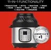 A close-up of an Instant Pot Duo Crisp multicooker with text highlighting its 11-in-1 functionality and a badge stating "America's #1 Multicooker". Produktbild-Vorschau